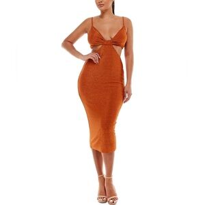 NWT Bebe Cutout Midi Dress Amber XL